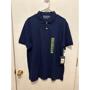 NWT John Bartlett Consensus Polo Shirt Mens SZ Large Navy Blue Short Sleeve